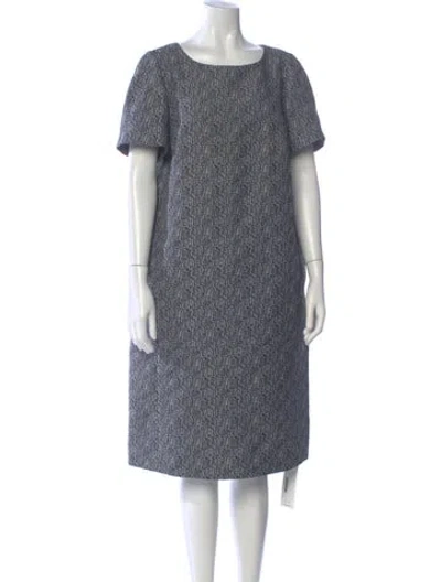 Pre-owned Weekend Max Mara Scoop Neck Knee-length Dress In Blue
