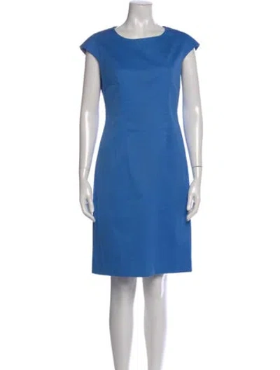 Pre-owned Weekend Max Mara Scoop Neck Knee-length Dress In Blue