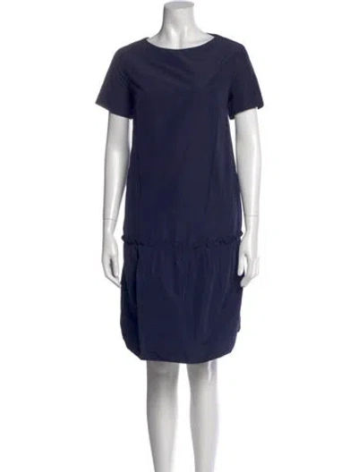 Pre-owned Weekend Max Mara Scoop Neck Knee-length Dress In Blue