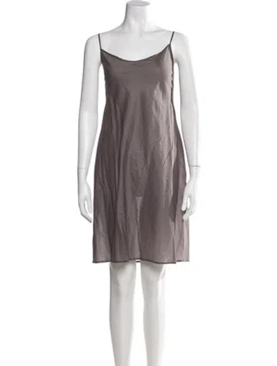 Pre-owned Weekend Max Mara Scoop Neck Knee-length Dress In Gray