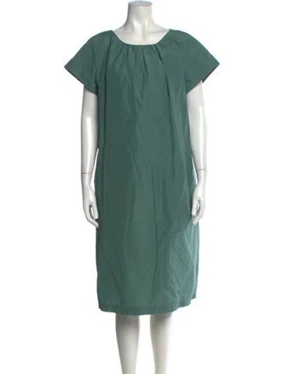 Pre-owned Weekend Max Mara Scoop Neck Knee-length Dress In Green