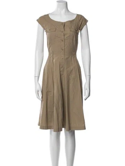 Pre-owned Weekend Max Mara Scoop Neck Knee-length Dress In Neutral