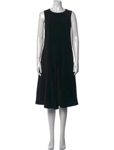 Pre-owned Weekend Max Mara Scoop Neck Midi Length Dress In Black