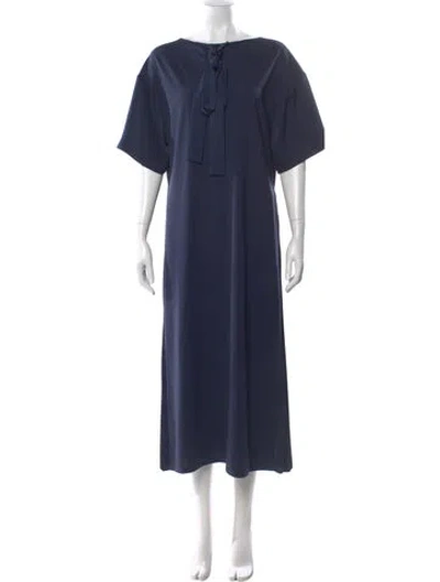 Pre-owned Weekend Max Mara Scoop Neck Midi Length Dress In Blue