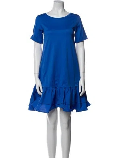 Pre-owned Weekend Max Mara Scoop Neck Mini Dress In Blue