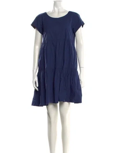 Pre-owned Weekend Max Mara Scoop Neck Mini Dress In Blue
