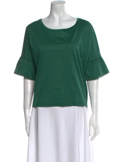 Pre-owned Weekend Max Mara Scoop Neck Short Sleeve T-shirt In Green