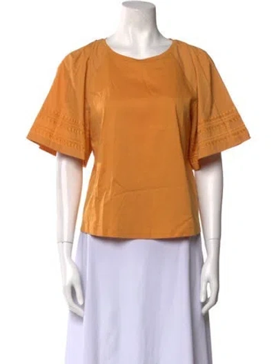 Pre-owned Weekend Max Mara Scoop Neck Short Sleeve T-shirt In Orange
