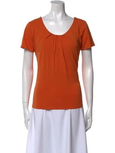 Pre-owned Weekend Max Mara Scoop Neck Short Sleeve T-shirt In Orange
