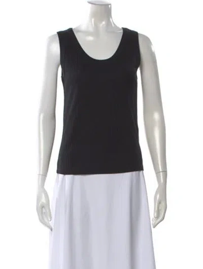 Pre-owned Weekend Max Mara Scoop Neck Sleeveless Top In Black