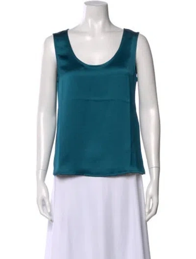 Pre-owned Weekend Max Mara Scoop Neck Sleeveless Top W/ Tags In Blue