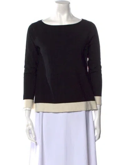 Pre-owned Weekend Max Mara Scoop Neck Sweater In Black