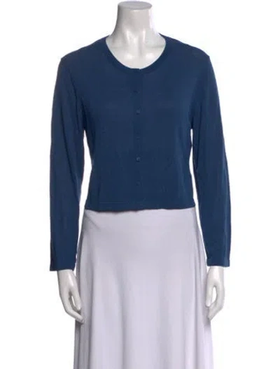 Pre-owned Weekend Max Mara Scoop Neck Sweater In Blue