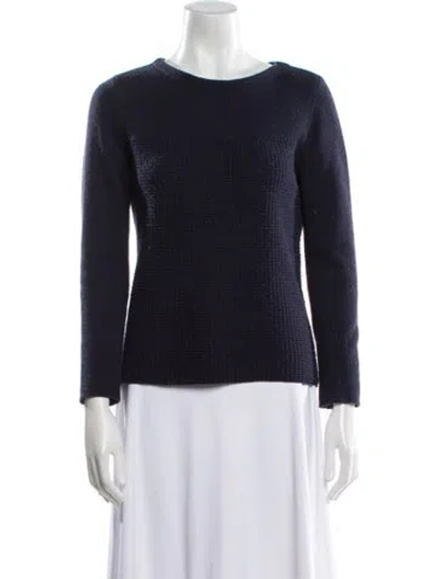 Pre-owned Weekend Max Mara Scoop Neck Sweater In Blue