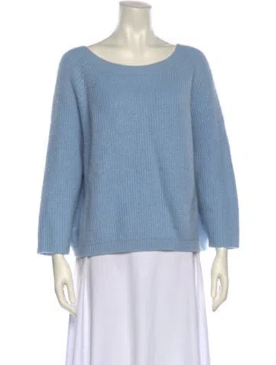 Pre-owned Weekend Max Mara Scoop Neck Sweater In Blue