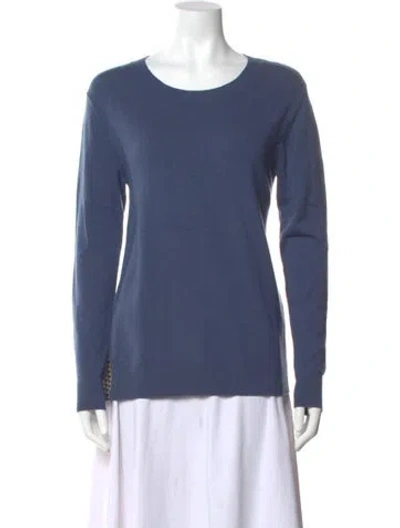 Pre-owned Weekend Max Mara Scoop Neck Sweater In Blue