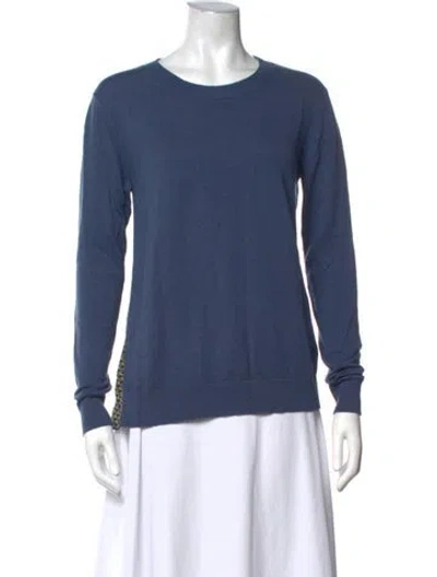 Pre-owned Weekend Max Mara Scoop Neck Sweater In Blue