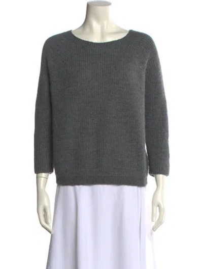 Pre-owned Weekend Max Mara Scoop Neck Sweater In Gray