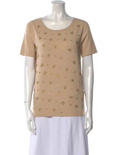 Pre-owned Weekend Max Mara Scoop Neck Sweater In Neutral