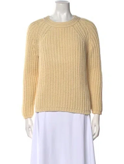 Pre-owned Weekend Max Mara Scoop Neck Sweater In Yellow