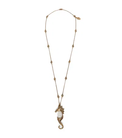 Weekend Max Mara Seahorse Pendant Necklace In Yellow