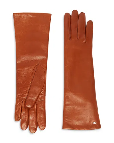 Weekend Max Mara Senape Leather Gloves In Tobacco