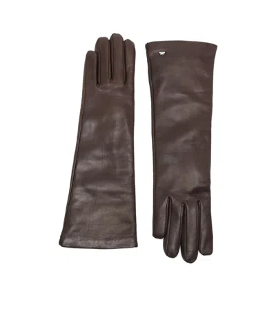 Weekend Max Mara Senape Long Length Gloves In Brown