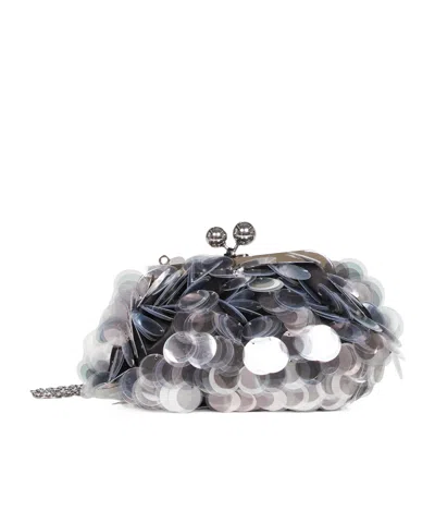 Weekend Max Mara Sequin Shoulder Bag In Gray