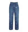 Weekend Max Mara Manetta Embroidered Straight Jeans In Navy