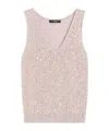 Weekend Max Mara Sequin-embellished Sleeveless Top In Pink