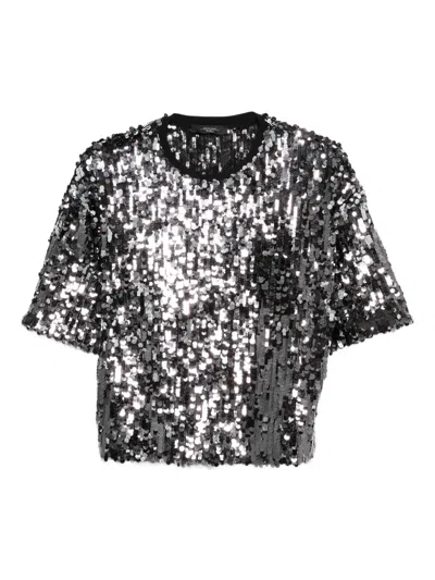 Weekend Max Mara Sequinned Top In Black