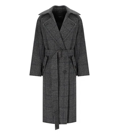 Weekend Max Mara Sestri Grey Belted Coat In Gray