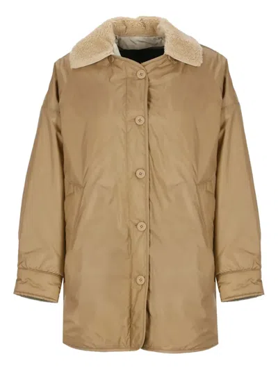 Weekend Max Mara Shearling-collar Jacket In Green