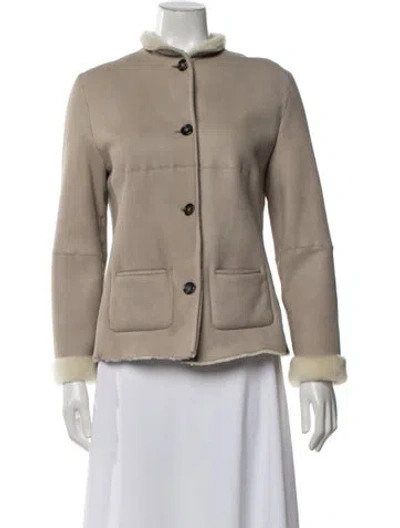 Pre-owned Weekend Max Mara Shearling Jacket In Neutrals