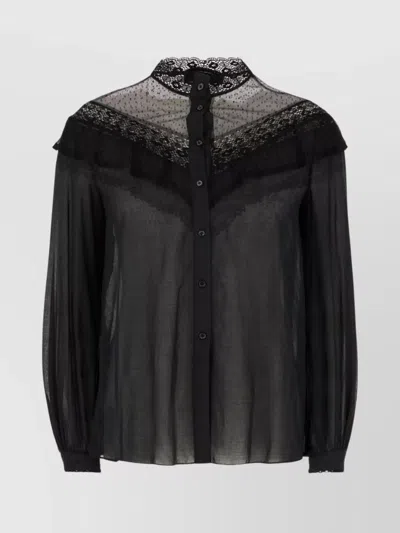 Weekend Max Mara Sheer Fabric Blouse Lace Detailing