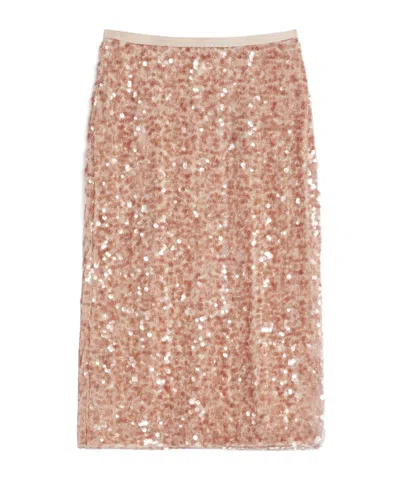 WEEKEND MAX MARA SHEER SEQUINED MIDI SKIRT