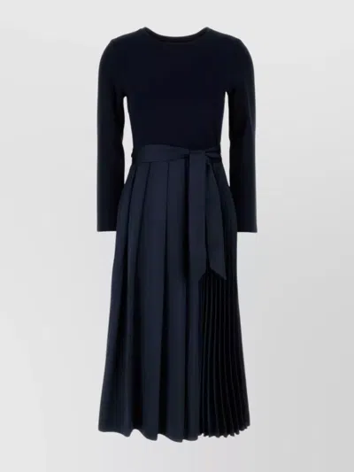Weekend Max Mara Sheere Dress Viscose Stretch Ceinture Manches Plissée Encolure