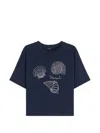 Weekend Max Mara Shell-print Cotton T-shirt In Blue