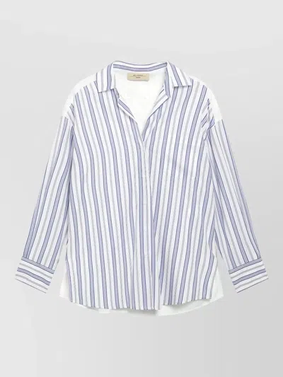 Weekend Max Mara Tessile Striped Buttoned Shirt In Blue