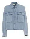 Weekend Max Mara Denim Shirt Chest Pockets In Blue