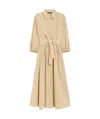 Weekend Max Mara Omens Kentia Pleated Cotton-poplin Midi Dress Sand In Nude