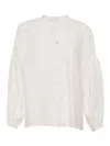 Weekend Max Mara Ilex Embroidered Balloon-sleeve Shirt In White
