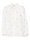 Weekend Max Mara Gilly Embroidered Poplin Shirt In White