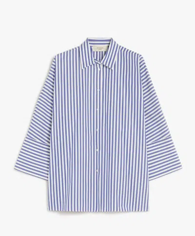 Weekend Max Mara Striped Collared Shirt In Blue