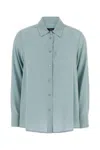 Weekend Max Mara Almina Silk Shirt Back Pleat In Blue