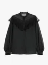 Weekend Max Mara Astice Lace-collar Shirt In Black