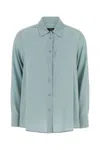 Weekend Max Mara Almina Silk Shirt Back Pleat In Blue