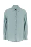 Weekend Max Mara Almina Silk Shirt Back Pleat In Blue