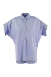 Weekend Max Mara Brema Buttoned Short-sleeved Shirt In Blue