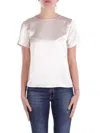 Weekend Max Mara Crew-neck Button-closure Top In Avorio Bianco